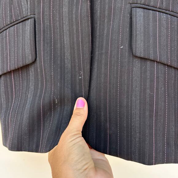 Dolce & Gabbana D&G Y2K Black Pink Pinstripe Blazer 38 Tailored Satin Lined - Picture 10 of 14